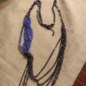 Necklace blue and grey beads